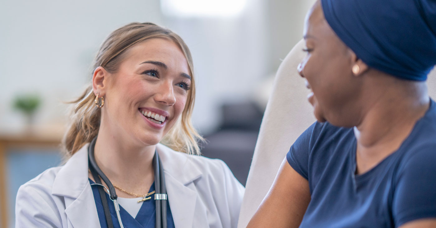 Doctor talking with a patient.
