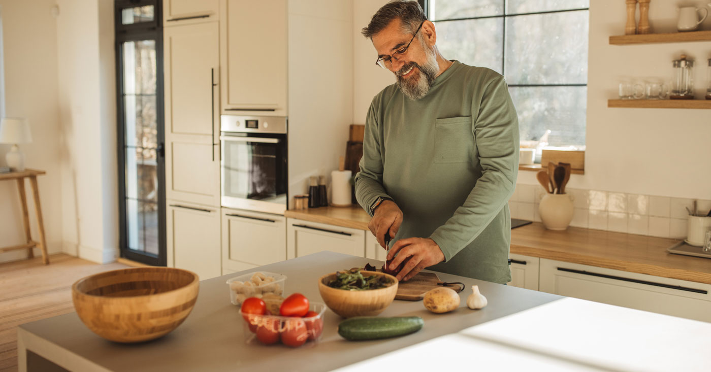 Man making a healthy meal.