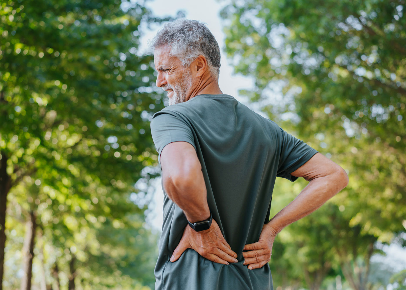Man with back pain.