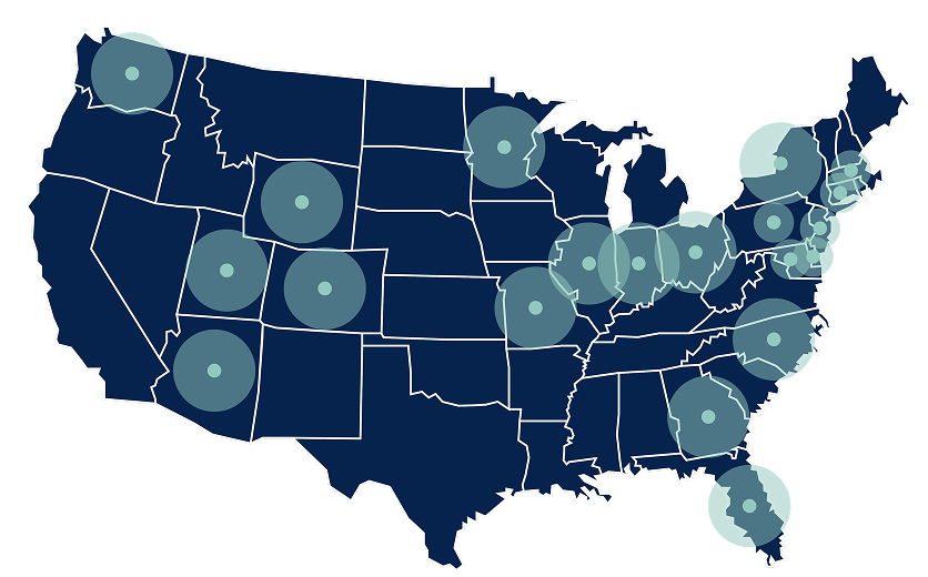US shipping map.